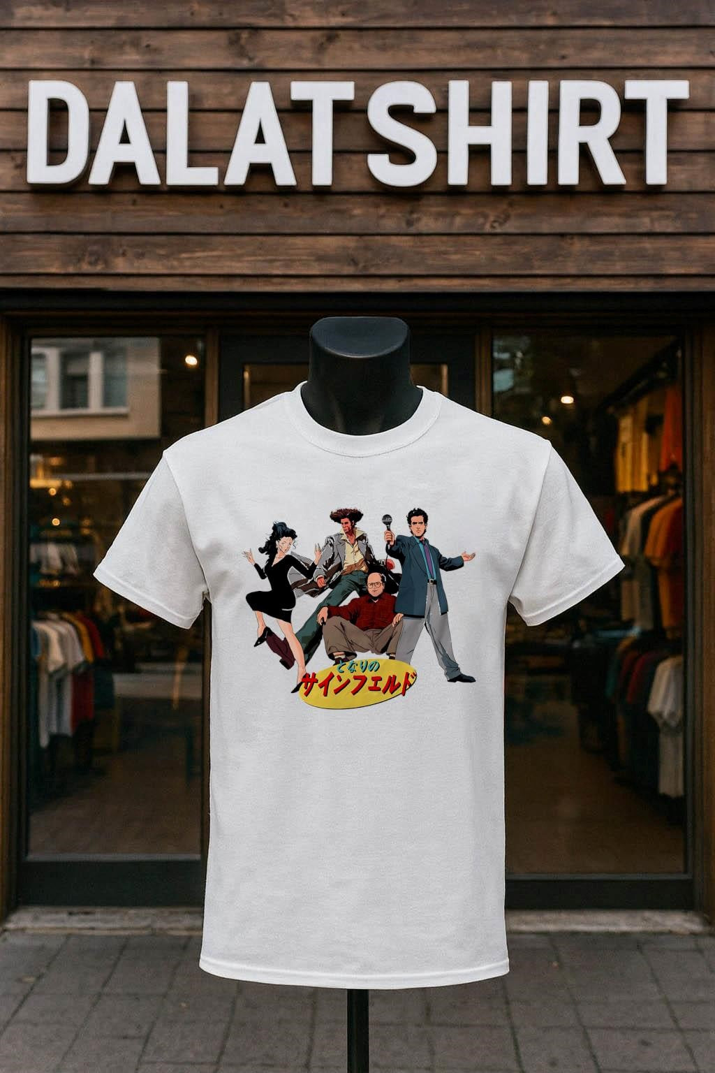 Seinfeld Anime Style Characters Japanese Text Mashup - Adult & Kids T-Shirts, Sweatshirts & Hoodies apparel design preview 1