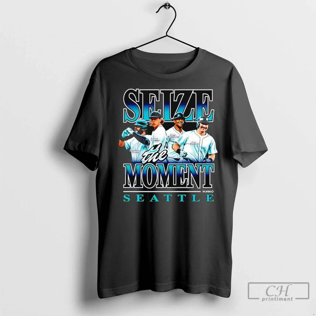 Seize The Moment Seattle Mariners Eugenio Suarez - Adult & Kids T-Shirts, Sweatshirts & Hoodies apparel design preview 1