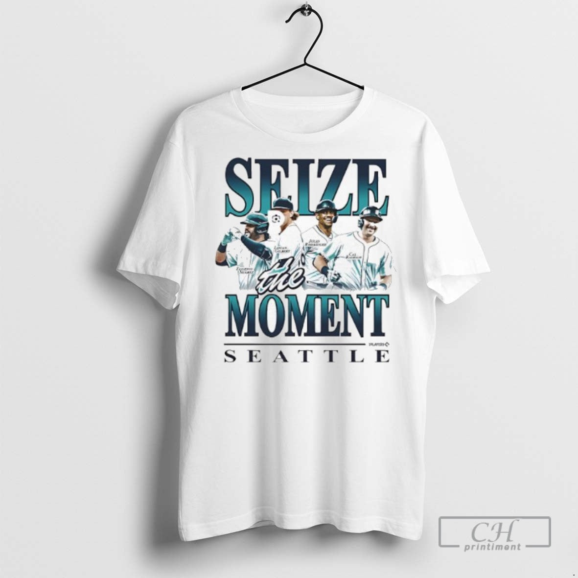 Seize The Moment Seattle Eugenio Suarez Logan Gilbert - Adult & Kids T-Shirts, Sweatshirts & Hoodies apparel design preview 1