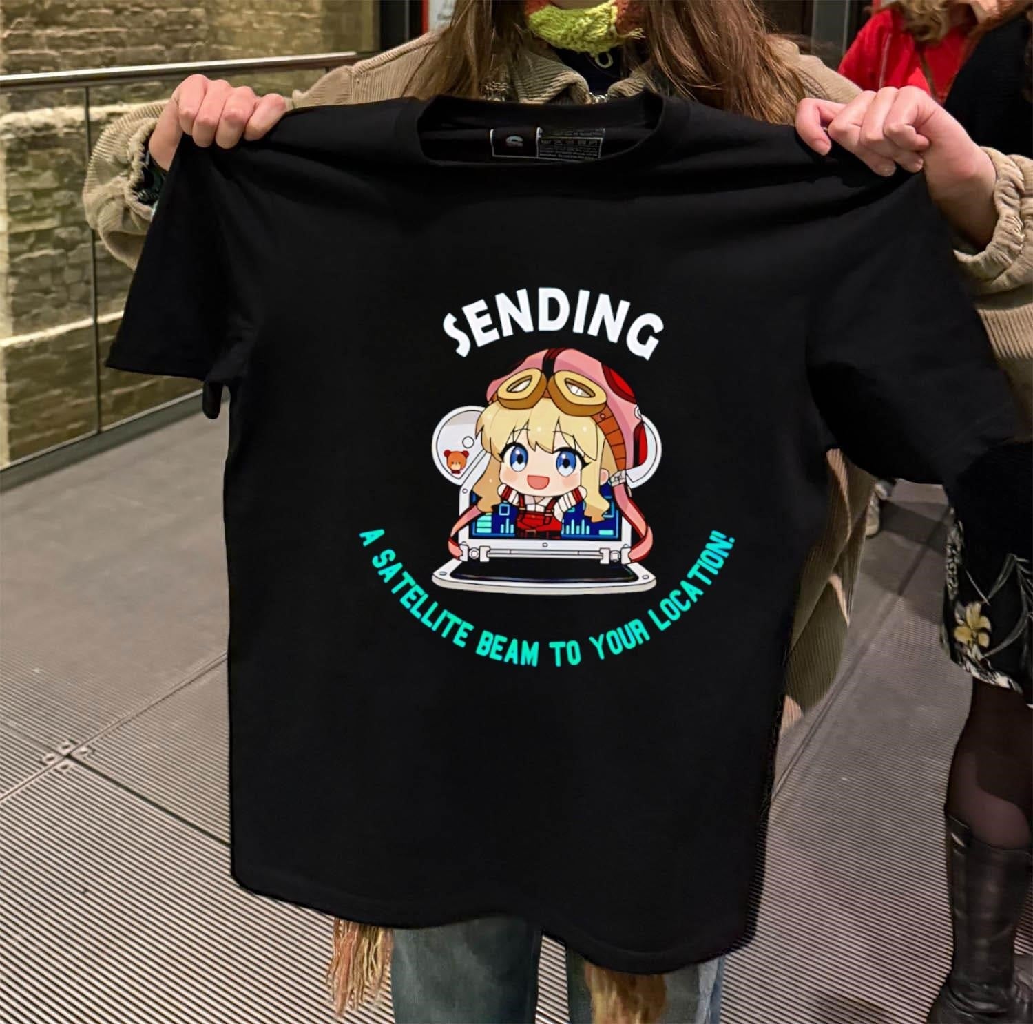 Sending A Satellite Beam To Your Location Cute Anime - Adult & Kids T-Shirts, Sweatshirts & Hoodies apparel design preview 2