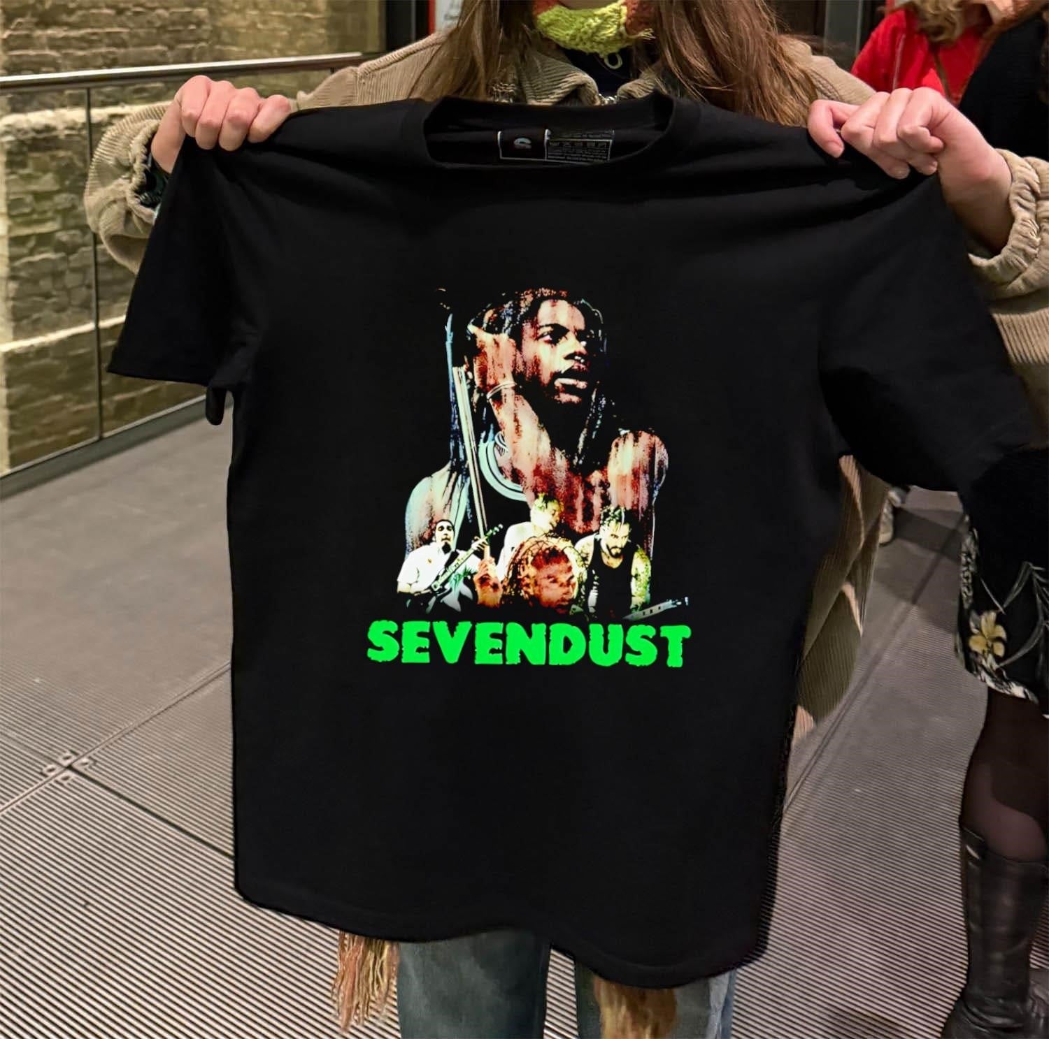 Sevendust Lajon Witherspoon band members green logo - Adult & Kids T-Shirts, Sweatshirts & Hoodies apparel design preview 2
