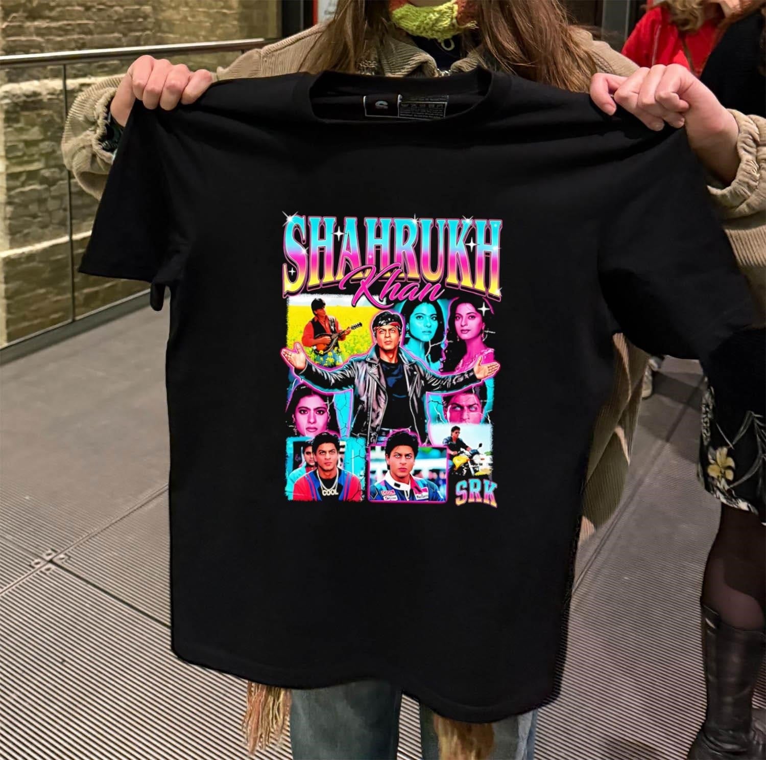 Shah Rukh Khan SRK Cool Kajol Juhi Chawla Guitar - Adult & Kids T-Shirts, Sweatshirts & Hoodies apparel design preview 2