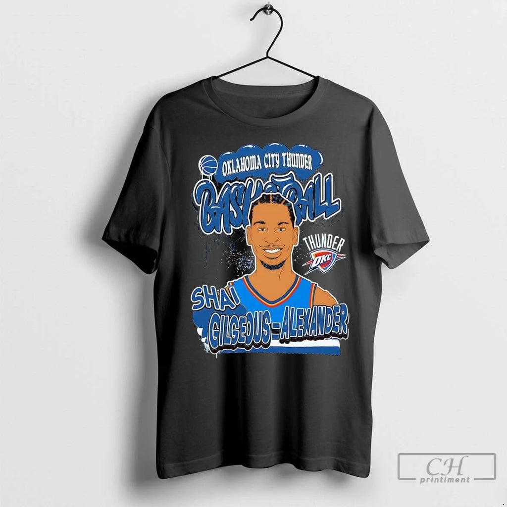 Shai Gilgeous Alexander Portrait Caricature Oklahoma - Adult & Kids T-Shirts, Sweatshirts & Hoodies apparel design preview 1