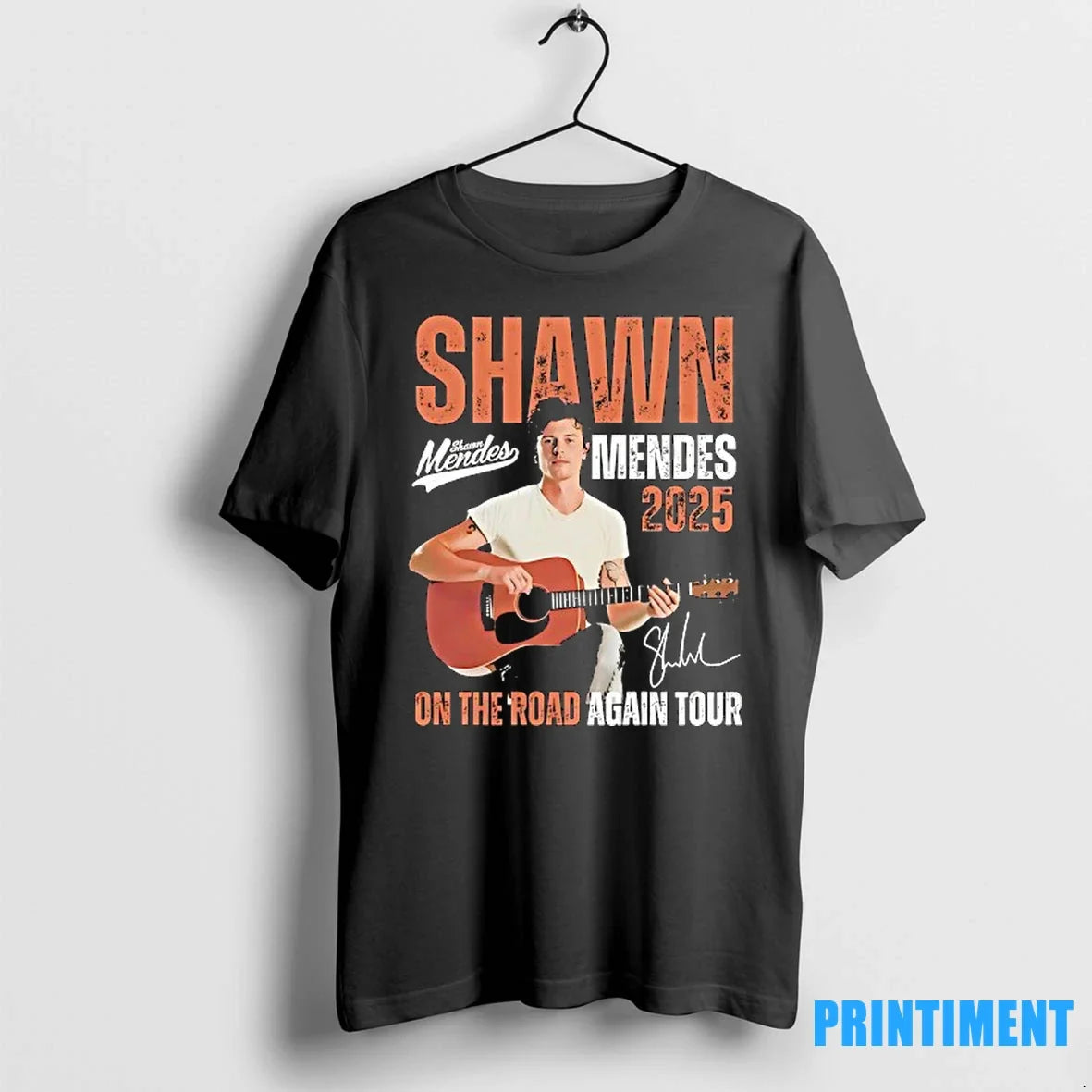 Shawn Mendes On The Road Again Tour 2025 Signature - Adult & Kids T-Shirts, Sweatshirts & Hoodies apparel design preview 1