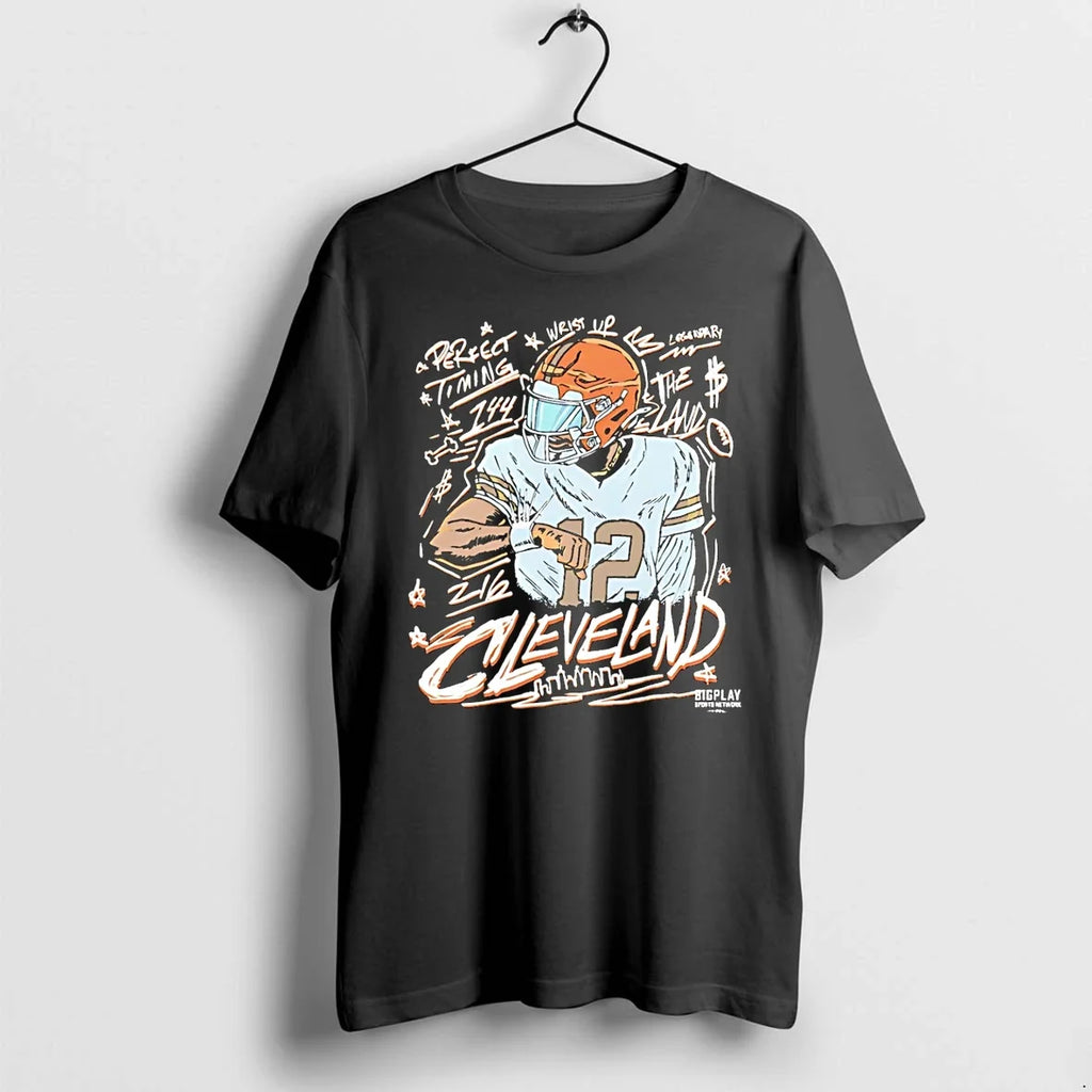 Shedeur Sanders Perfect Timing Cleveland Browns Art - Adult & Kids T-Shirts, Sweatshirts & Hoodies apparel design preview 1
