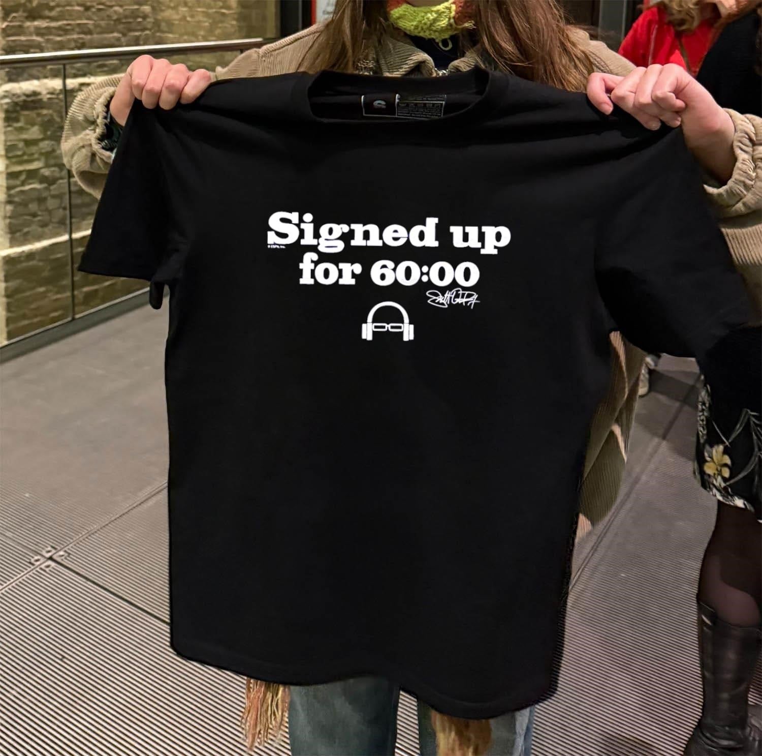 Signed up for 60.00 headphones glasses minimalist - Adult & Kids T-Shirts, Sweatshirts & Hoodies apparel design preview 2