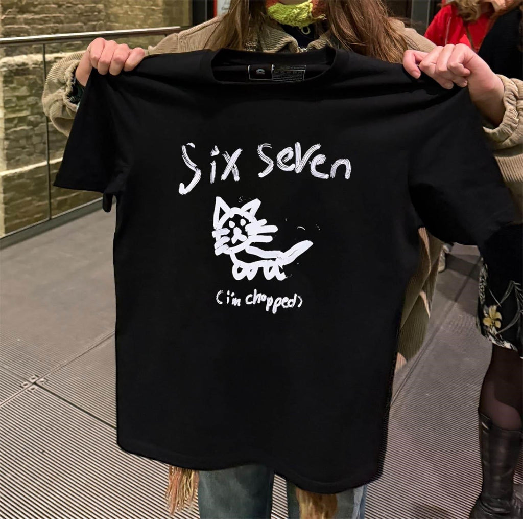Six Seven I'm Chopped Hand Drawn Cat - Adult & Kids T-Shirts, Sweatshirts & Hoodies apparel design preview 2