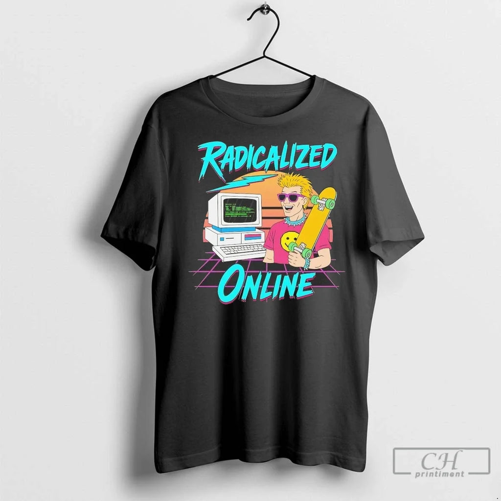 Skating Boy Radicalized Online Retro 80s - Adult & Kids T-Shirts, Sweatshirts & Hoodies apparel design preview 1