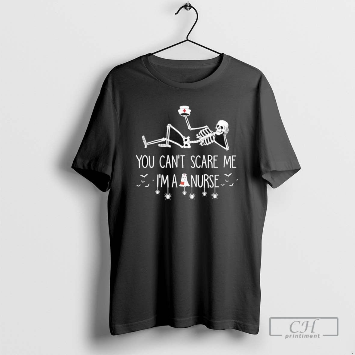 Skeleton Christmas You Cant Scare Me Im A Nurse - Adult & Kids T-Shirts, Sweatshirts & Hoodies apparel design preview 1