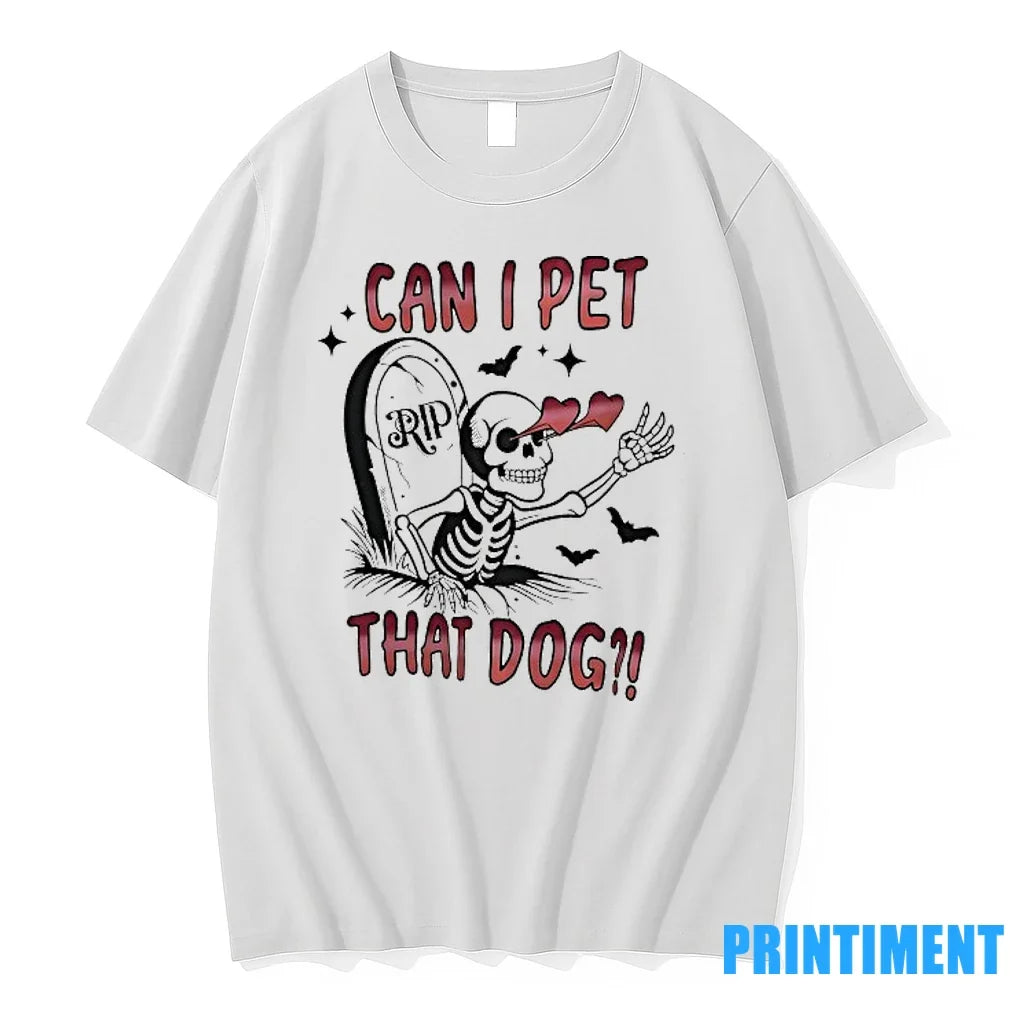 Skeleton Can I Pet That Dog Rip Sweater - Adult & Kids T-Shirts, Sweatshirts & Hoodies apparel design preview 1