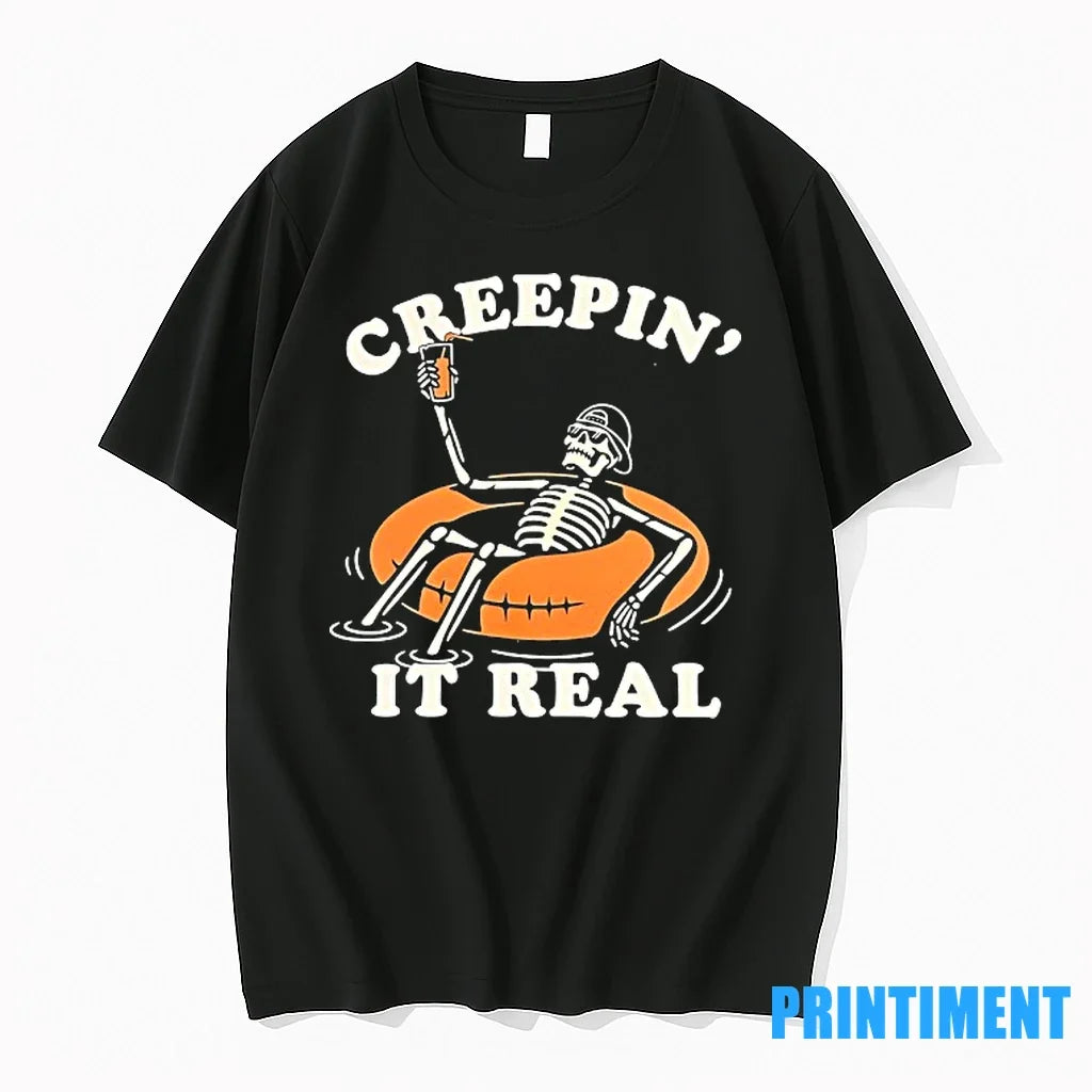 Skeleton Creepin It Real Sweater - Adult & Kids T-Shirts, Sweatshirts & Hoodies apparel design preview 1