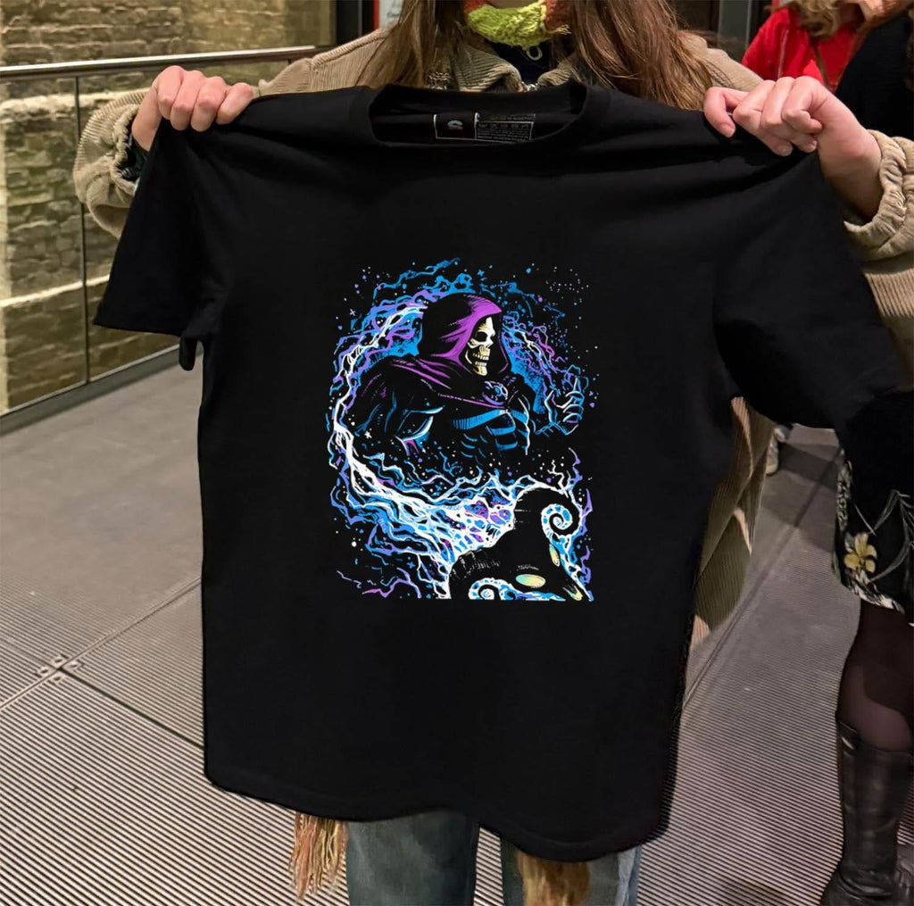 Skeletor Masters of the Universe purple hood magic - Adult & Kids T-Shirts, Sweatshirts & Hoodies apparel design preview 2