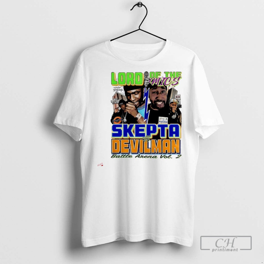 Skepta Vs Devilman Lord Of The Mics Battle Arena Vol - Adult & Kids T-Shirts, Sweatshirts & Hoodies apparel design preview 1