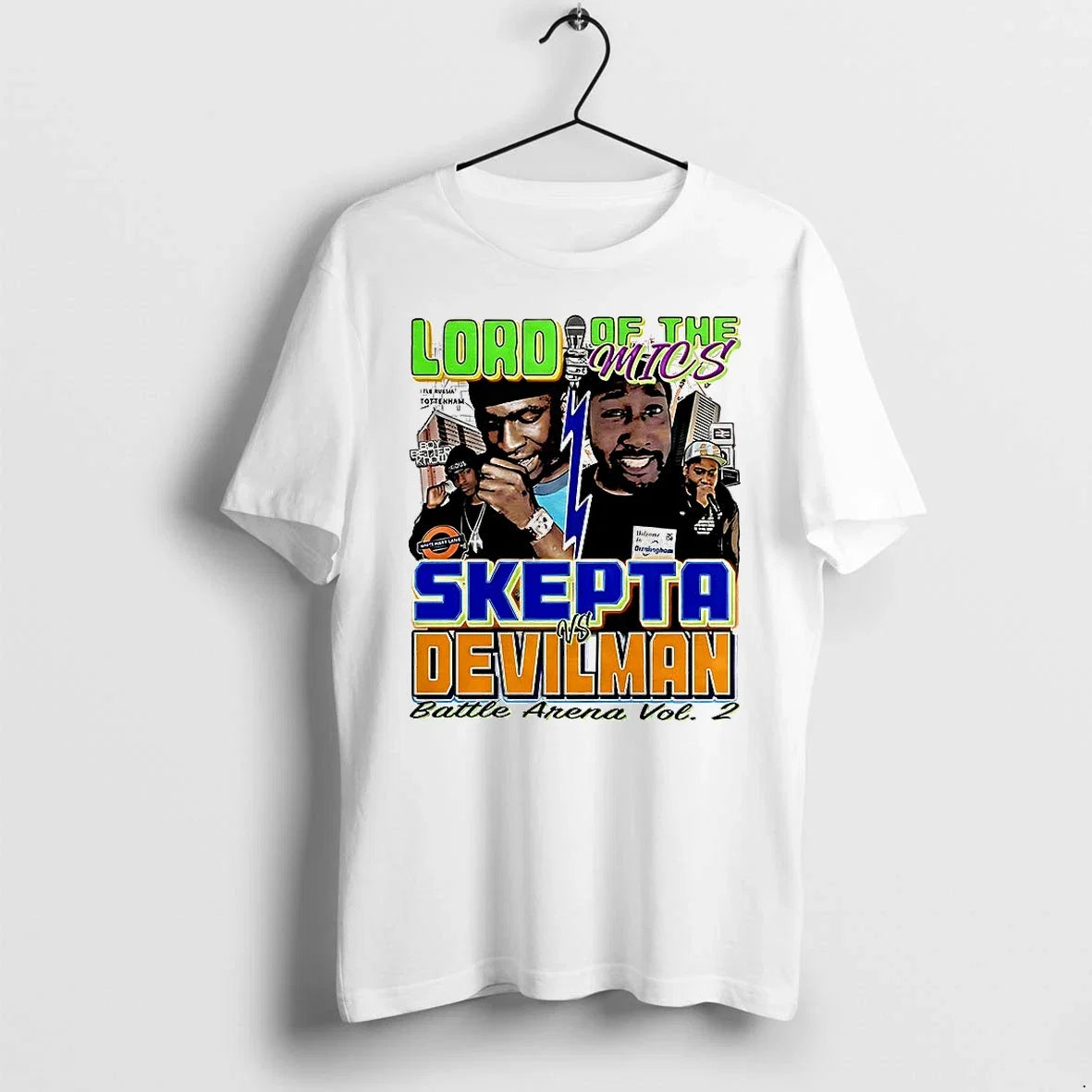 Skepta Vs Devilman Lord Of The Mics Battle Arena Vol - Adult & Kids T-Shirts, Sweatshirts & Hoodies apparel design preview 1