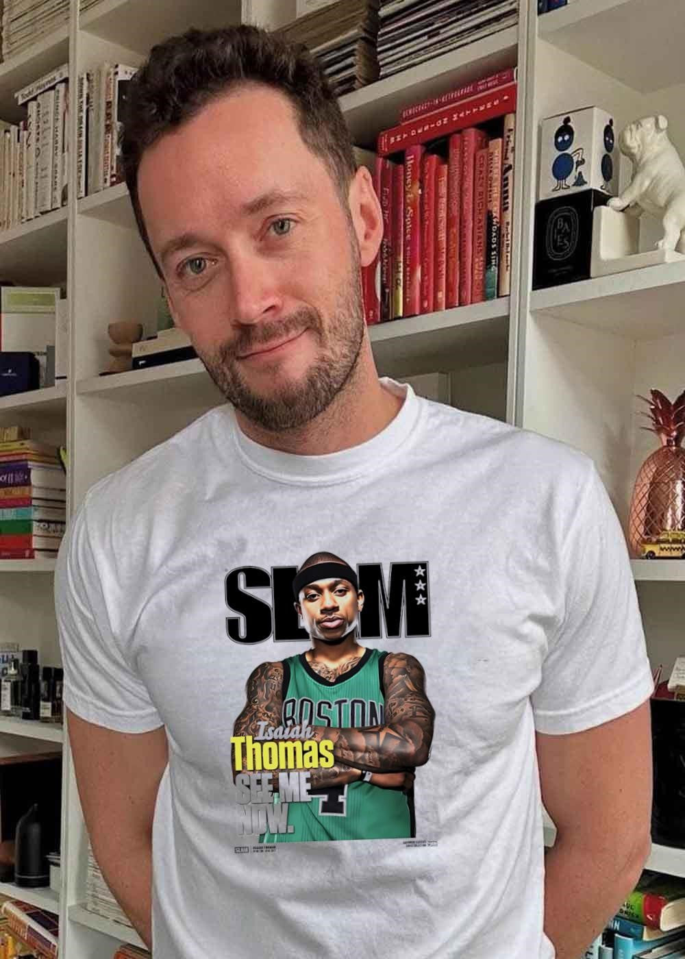 Slam Magazine Cover Isaiah Thomas Boston See Me Now - Adult & Kids T-Shirts, Sweatshirts & Hoodies apparel design preview 2