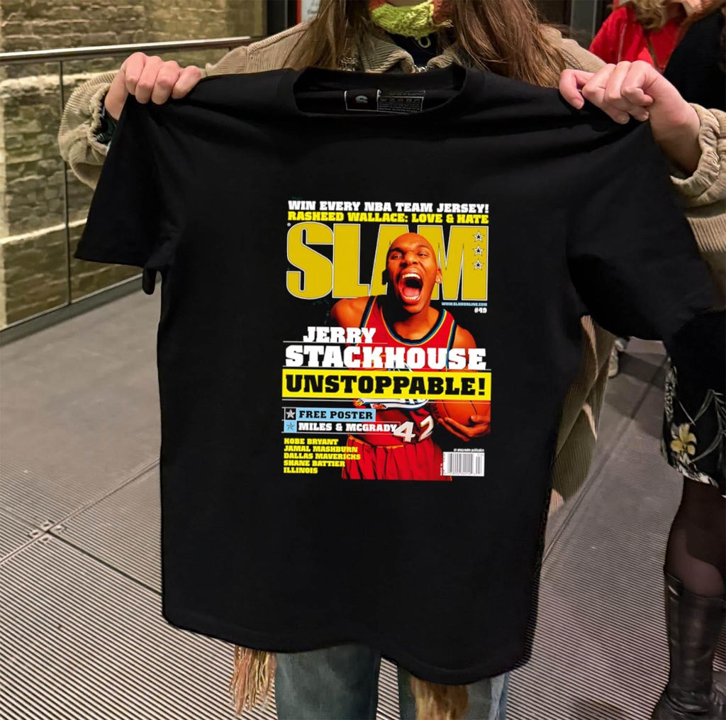 Slam Magazine Jerry Stackhouse Unstoppable March 2001 - Adult & Kids T-Shirts, Sweatshirts & Hoodies apparel design preview 2