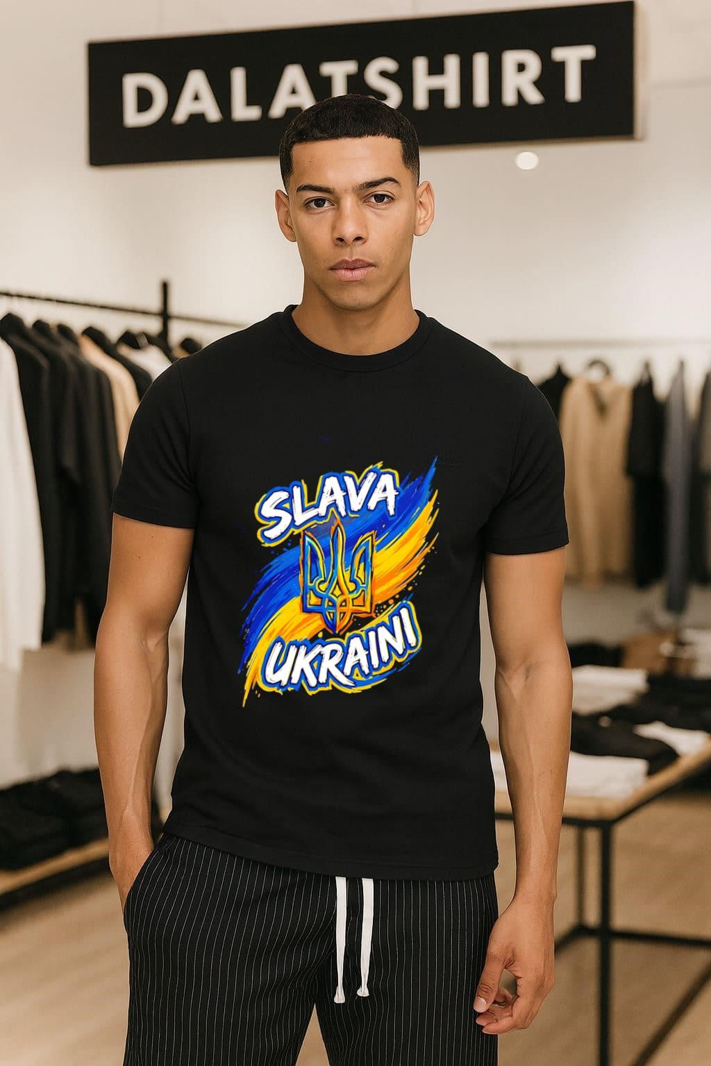 Slava Ukraini Trident Symbol Blue And Yellow Ukraine - Adult & Kids T-Shirts, Sweatshirts & Hoodies apparel design preview 1