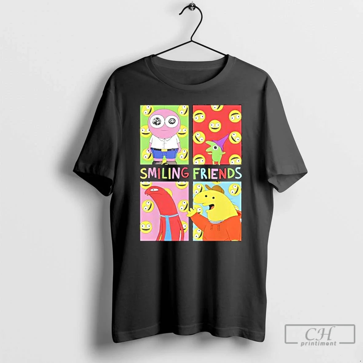 Smiling Friends Pop Art Character Grid Funny Cartoon - Adult & Kids T-Shirts, Sweatshirts & Hoodies apparel design preview 1