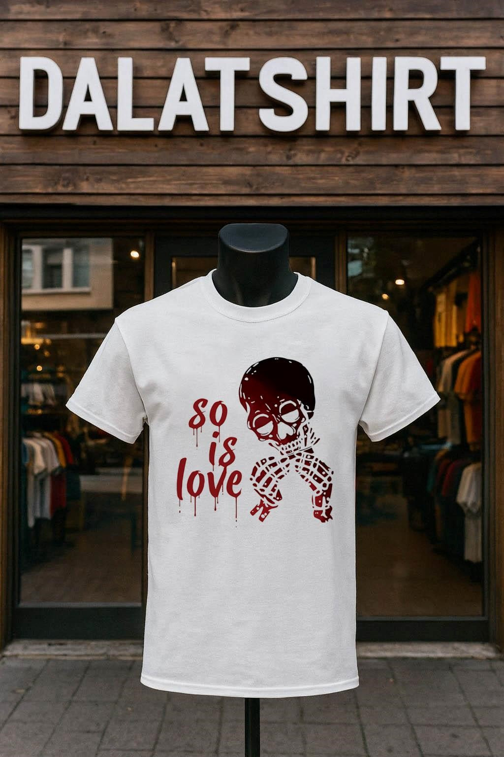 So Is Love Skeleton Hands Heart Red Drip Graphic - Adult & Kids T-Shirts, Sweatshirts & Hoodies apparel design preview 1