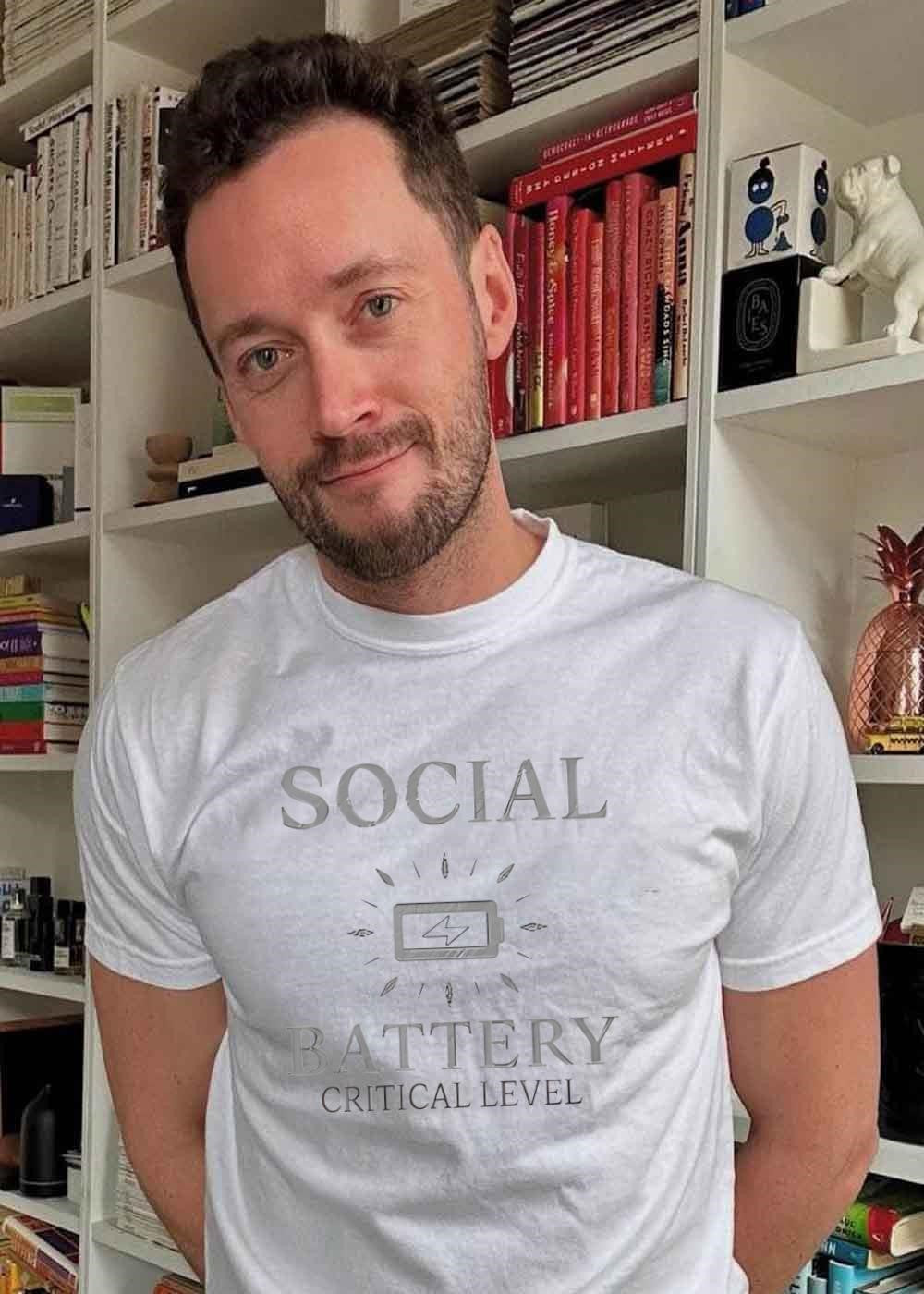 Social Battery Critical Level - Adult & Kids T-Shirts, Sweatshirts & Hoodies apparel design preview 2