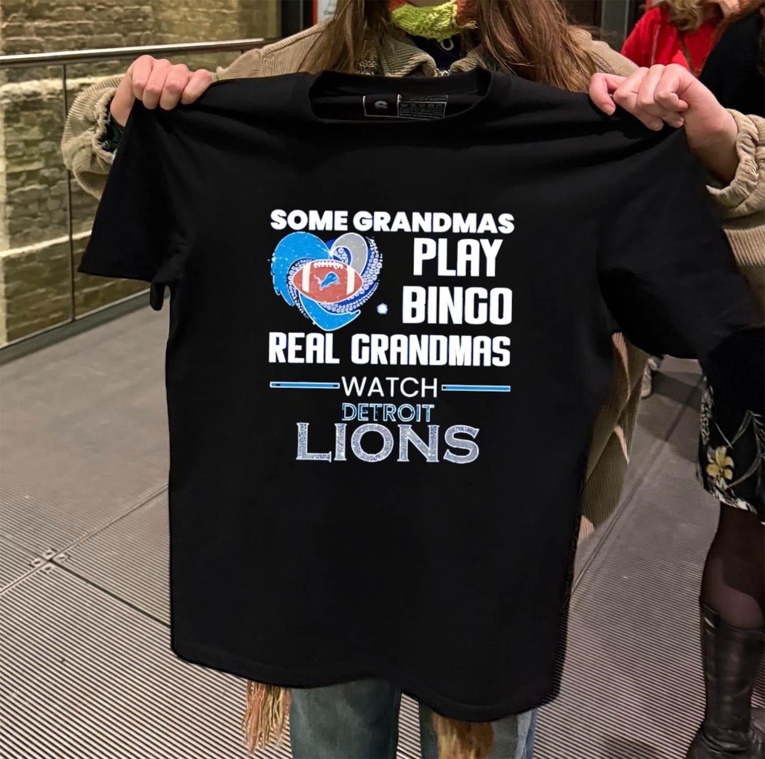 Some Grandmas Play Bingo Real Watch Detroit Lions - Adult & Kids T-Shirts, Sweatshirts & Hoodies apparel design preview 2