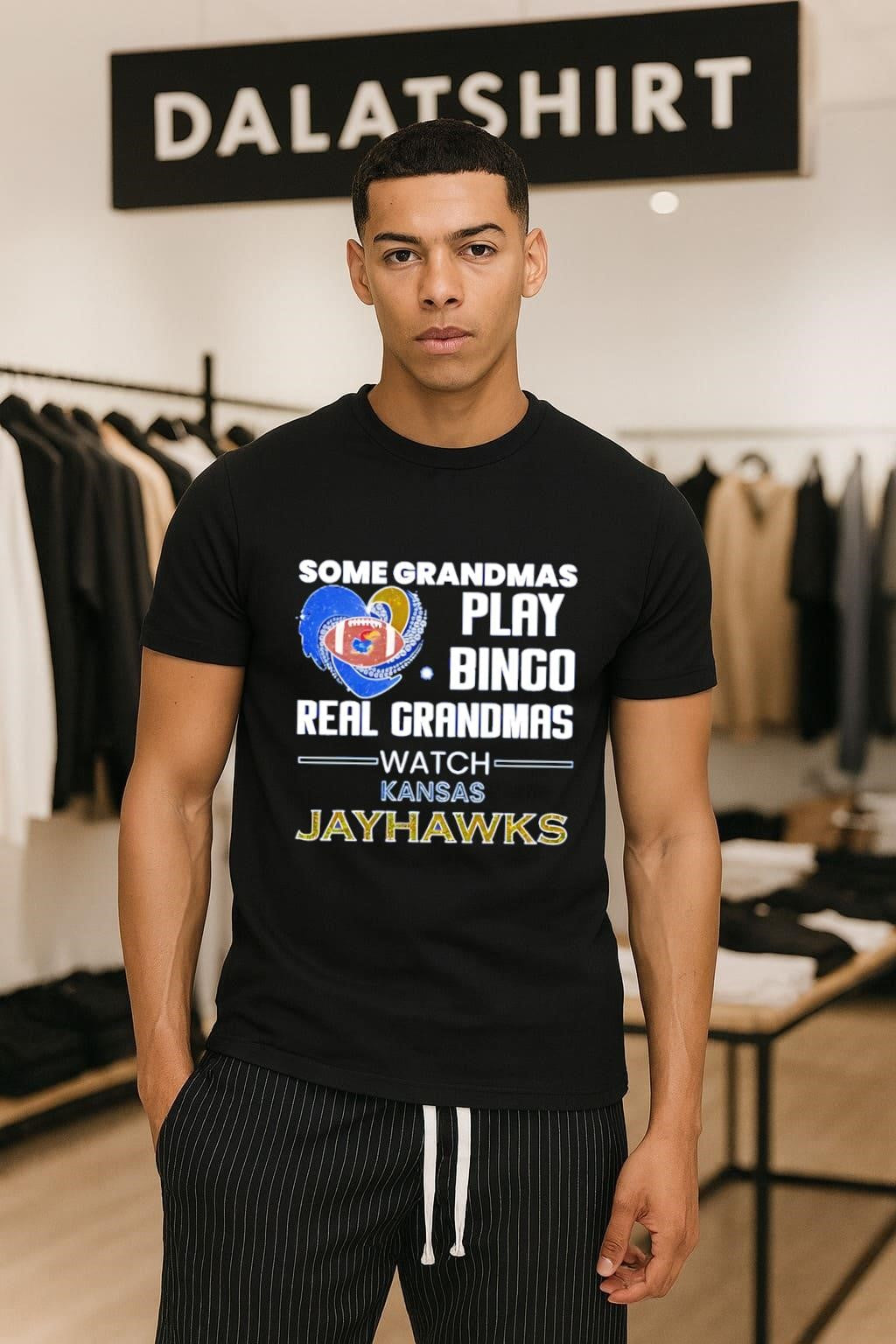 Some Grandmas Play Bingo Real Watch Kansas Jayhawks - Adult & Kids T-Shirts, Sweatshirts & Hoodies apparel design preview 1