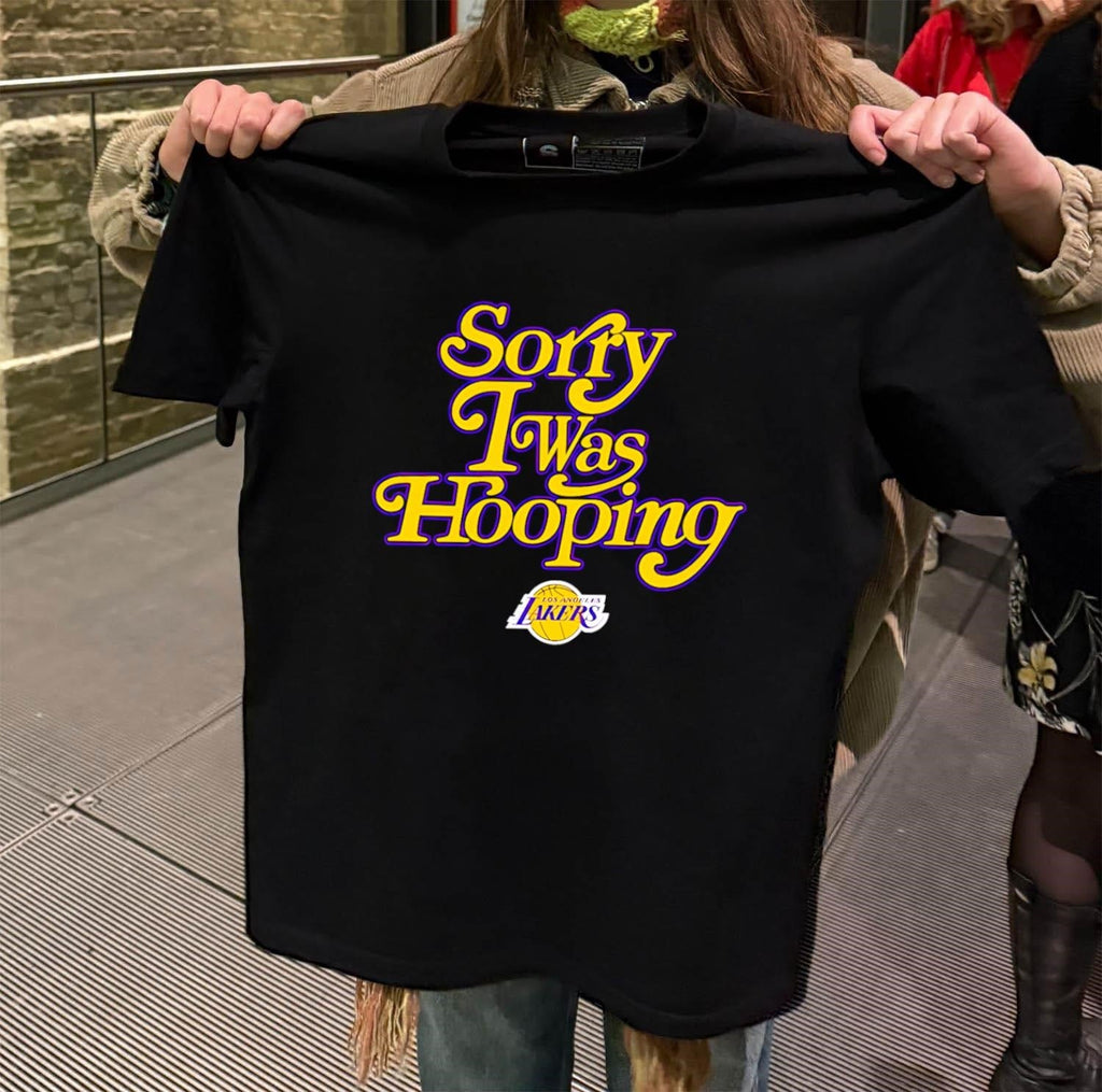 Sorry I Was Hooping Los Angeles Lakers Basketball - Adult & Kids T-Shirts, Sweatshirts & Hoodies apparel design preview 2