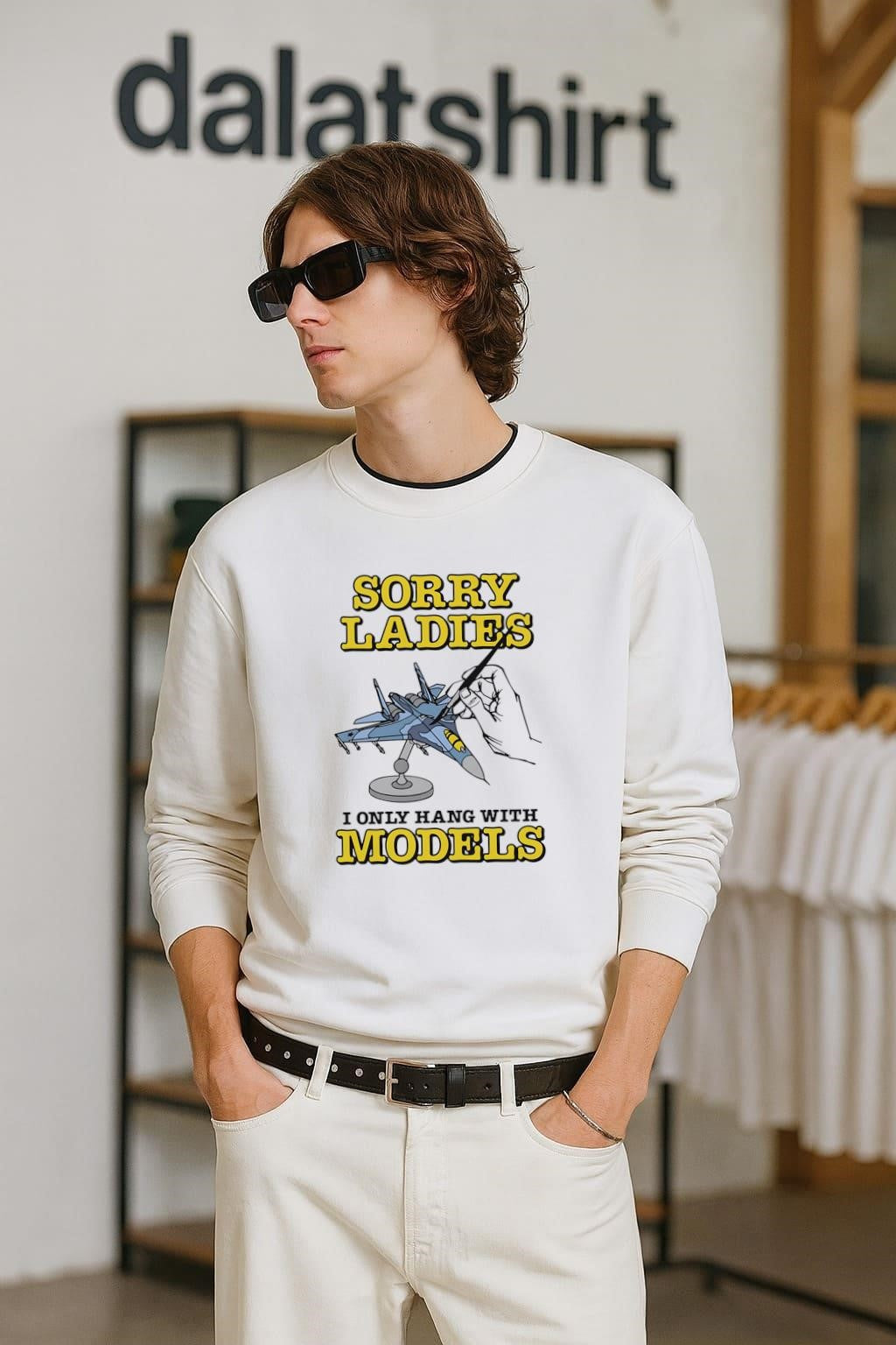 Sorry Ladies I Only Hang With Models Painting Fighter - Adult & Kids T-Shirts, Sweatshirts & Hoodies apparel design preview 2
