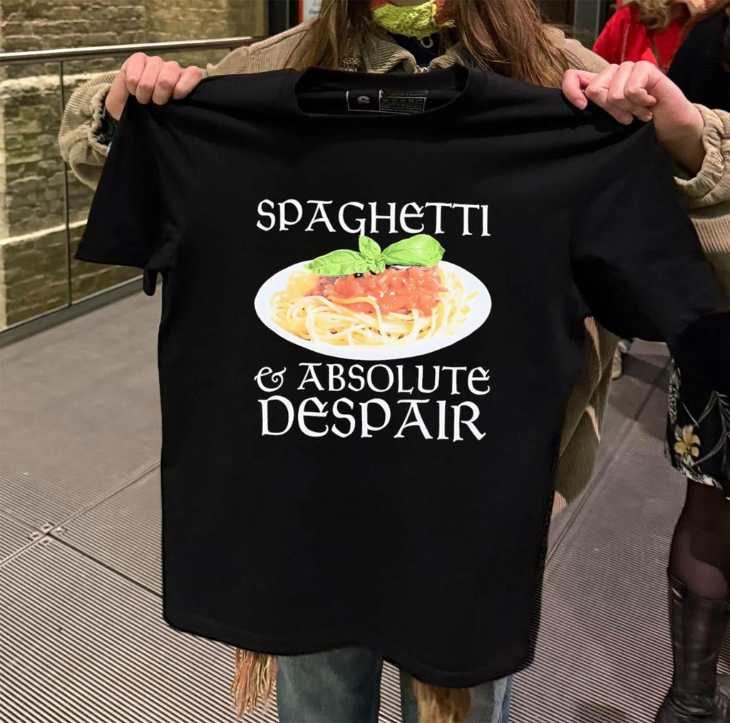 Spaghetti and Absolute Despair basil pasta food meme - Adult & Kids T-Shirts, Sweatshirts & Hoodies apparel design preview 2