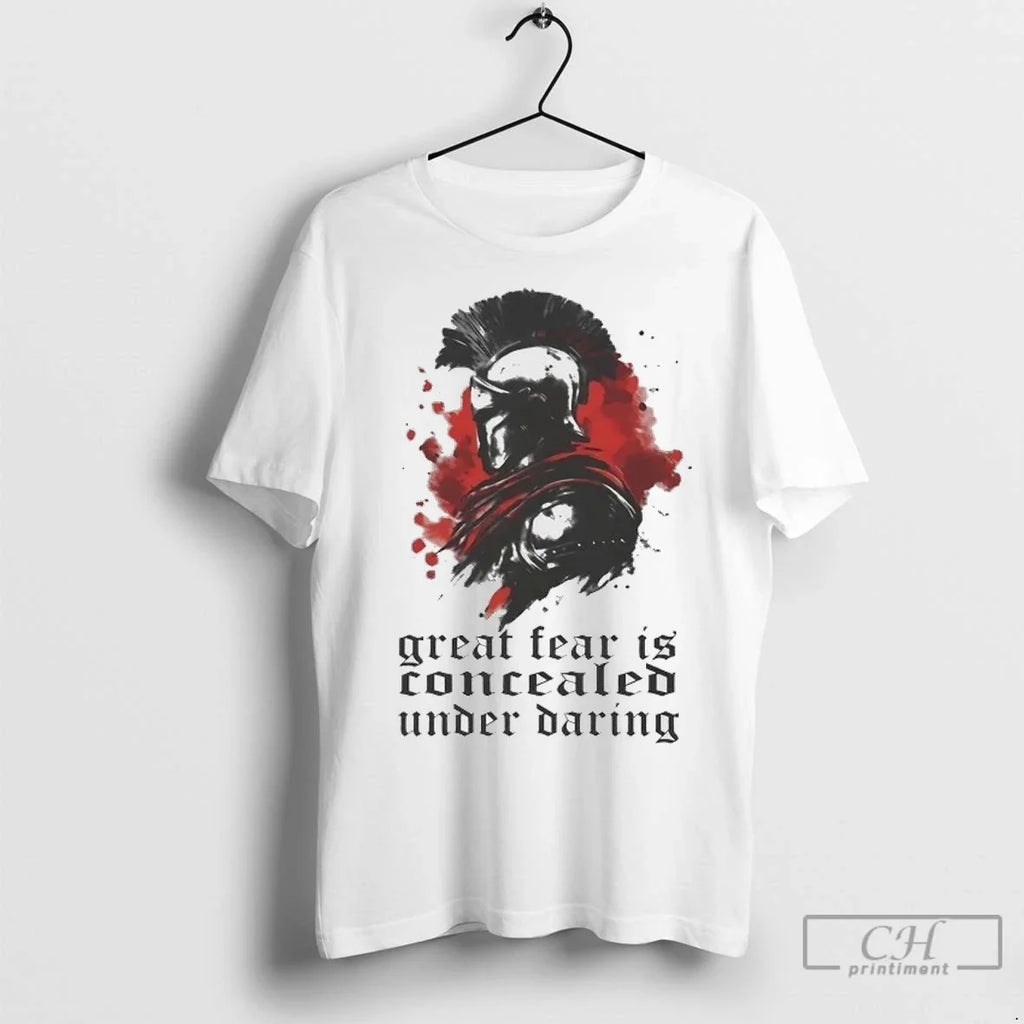 Sparta Great Fear Is Concealed Under Daring - Adult & Kids T-Shirts, Sweatshirts & Hoodies apparel design preview 1