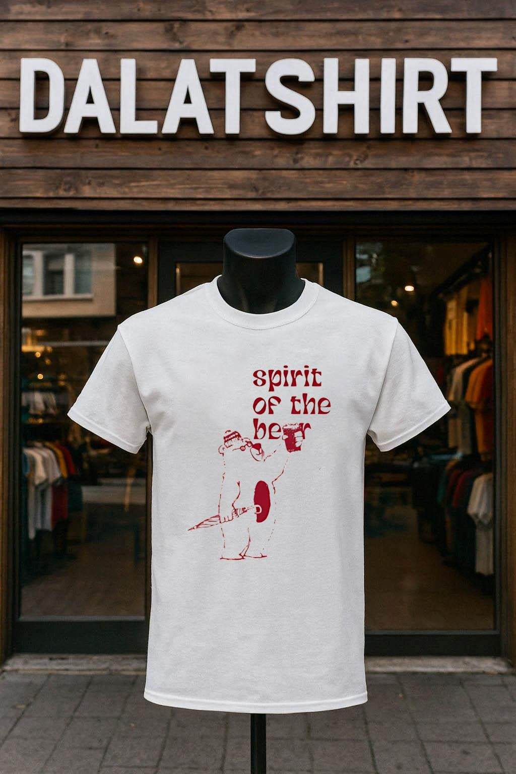 Spirit Of The Beer Polar Bear Wearing Beanie Drinking - Adult & Kids T-Shirts, Sweatshirts & Hoodies apparel design preview 1