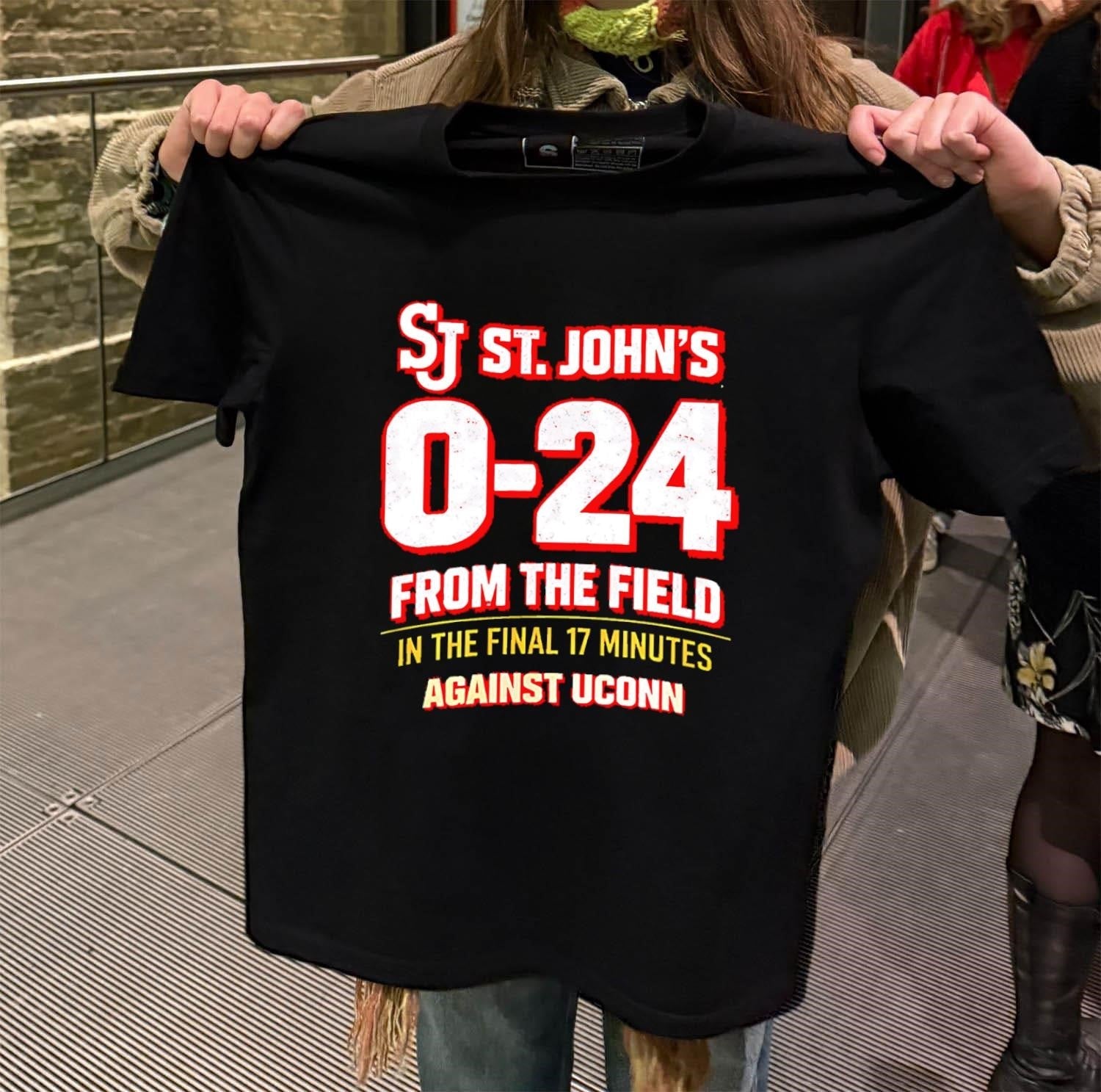 St. John's 0-24 From The Field Against UConn - Adult & Kids T-Shirts, Sweatshirts & Hoodies apparel design preview 2