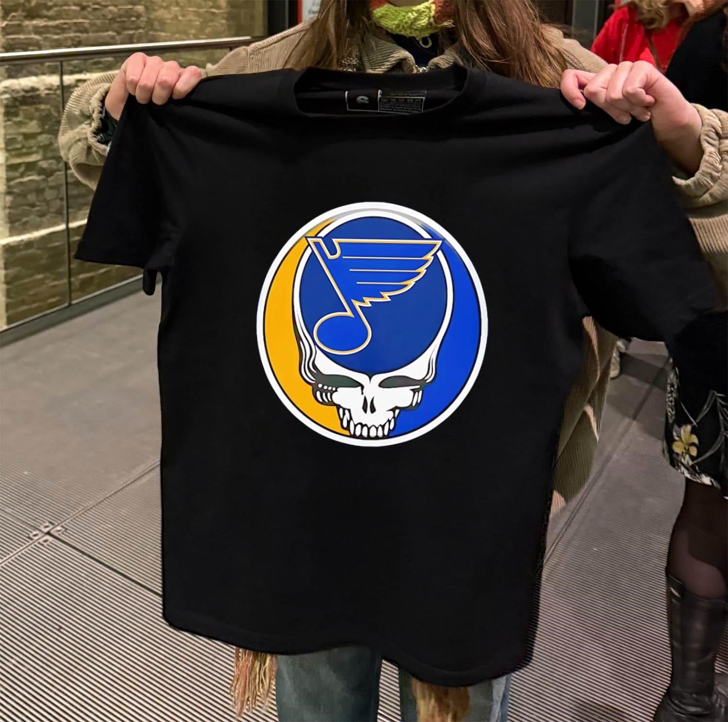St. Louis Blues Grateful Dead Skull - Adult & Kids T-Shirts, Sweatshirts & Hoodies apparel design preview 2