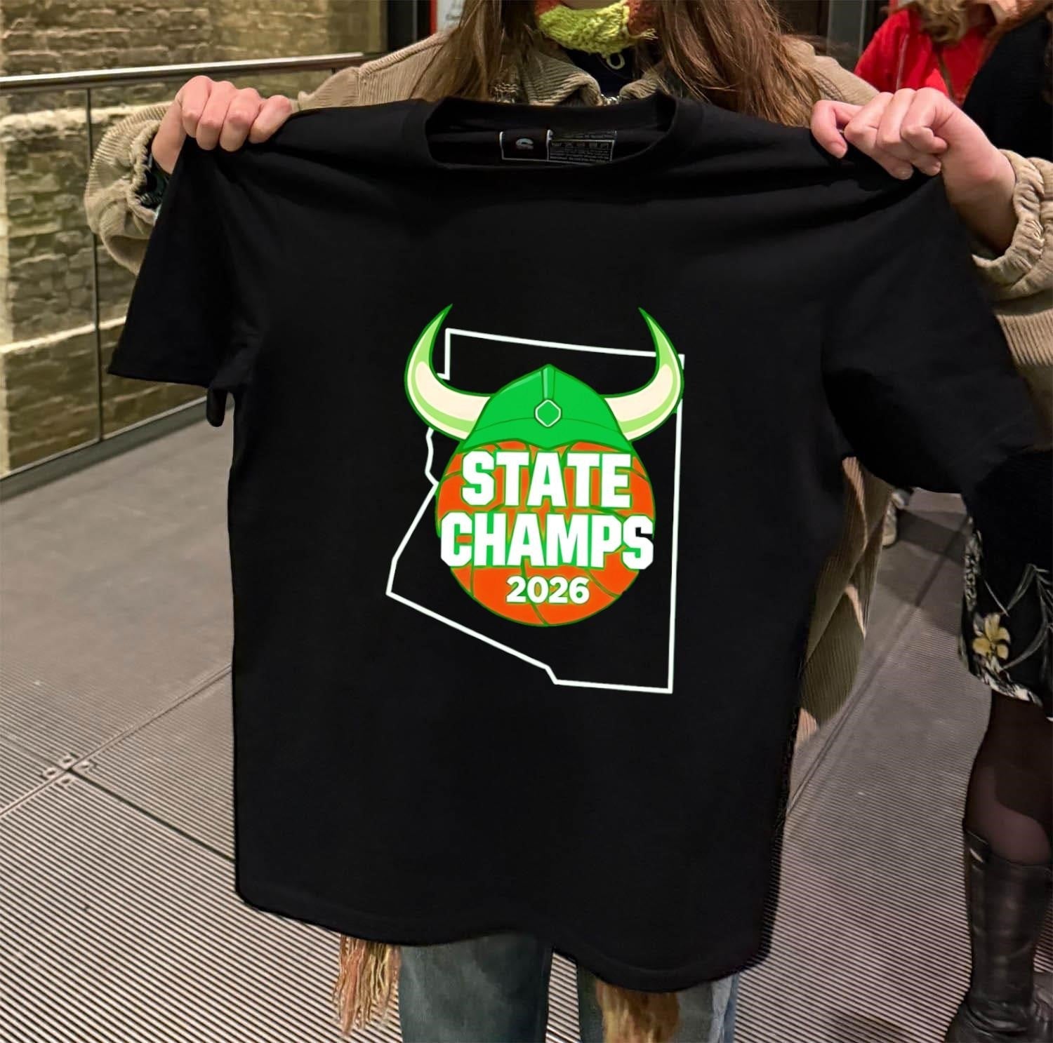 State Champs 2026 Arizona Basketball Viking Helmet - Adult & Kids T-Shirts, Sweatshirts & Hoodies apparel design preview 2