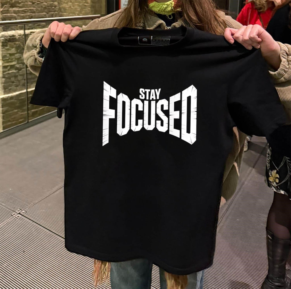 Stay Focused Distressed Block Letter - Adult & Kids T-Shirts, Sweatshirts & Hoodies apparel design preview 2