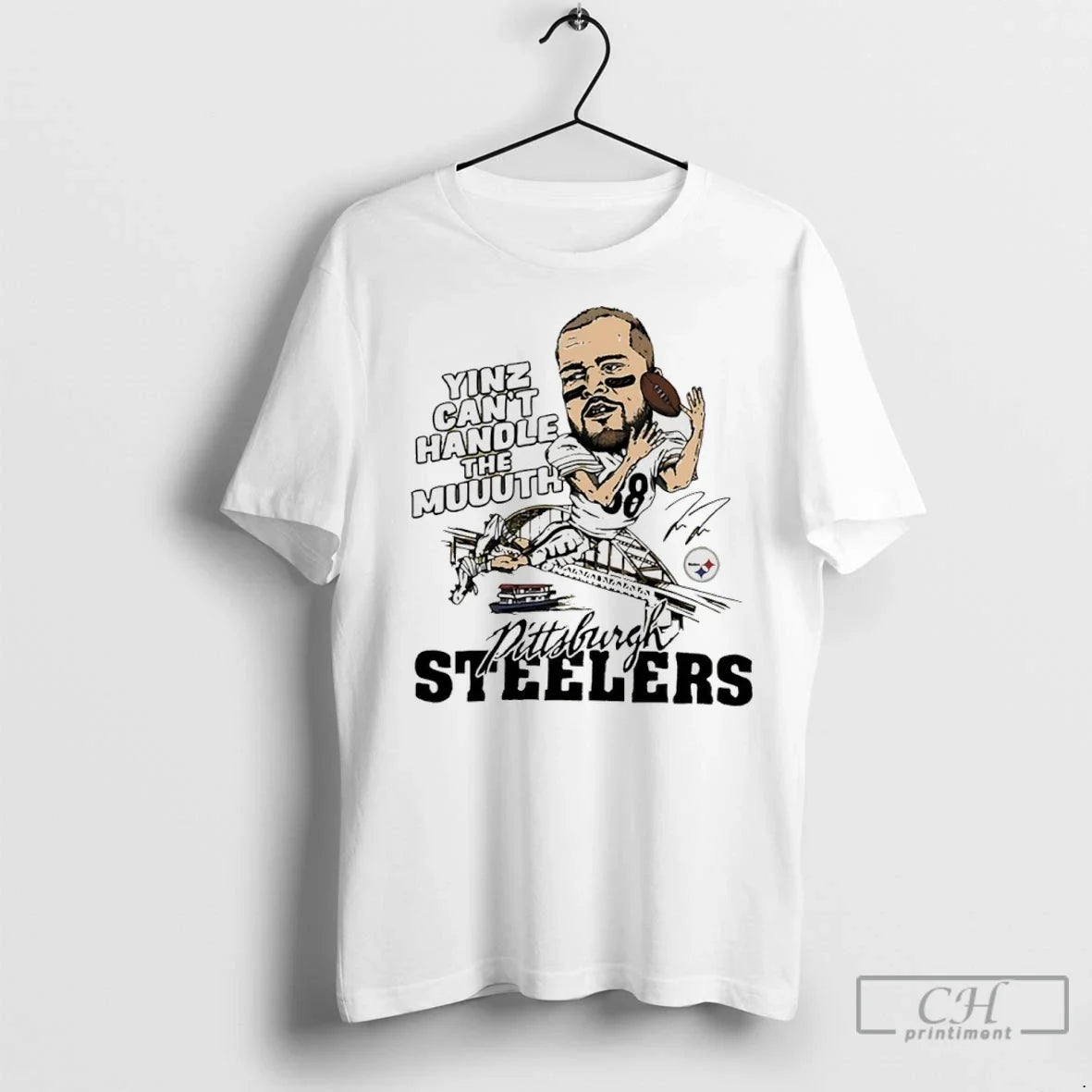 Steelers Pat Freiermuth Yinz Cant Handle The Muuuth - Adult & Kids T-Shirts, Sweatshirts & Hoodies apparel design preview 1