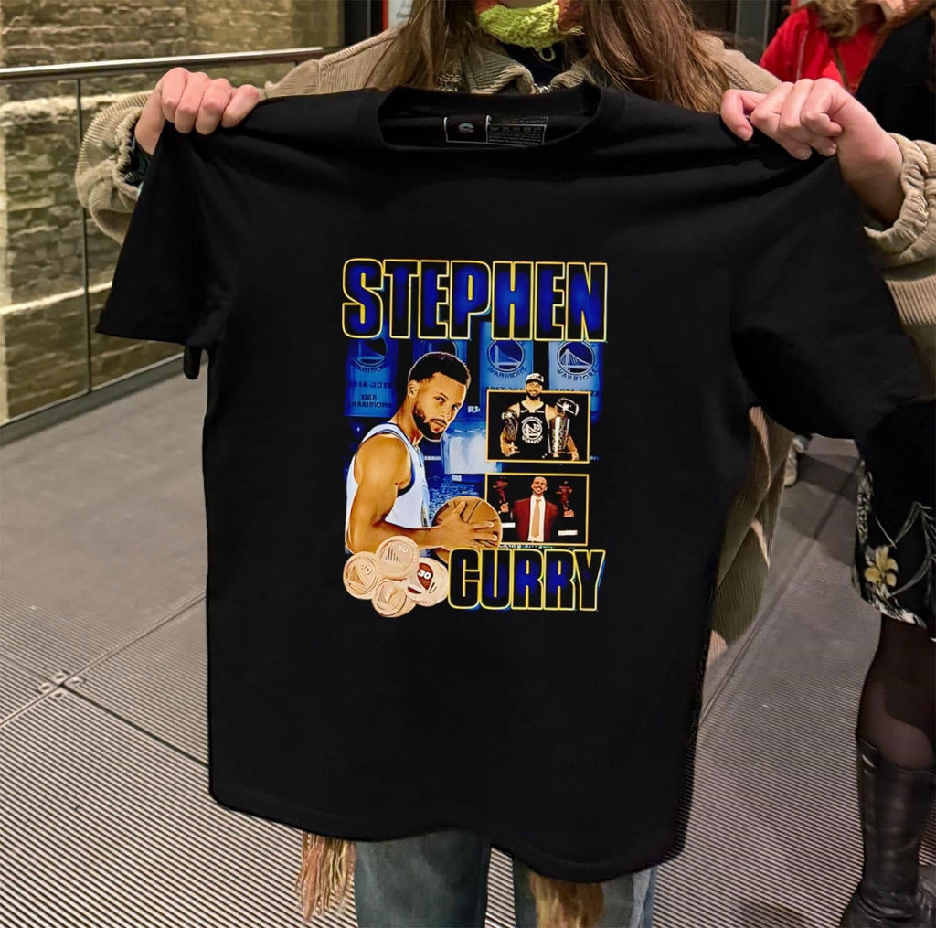 Stephen Curry Warriors Champion Four Rings Basketball - Adult & Kids T-Shirts, Sweatshirts & Hoodies apparel design preview 2