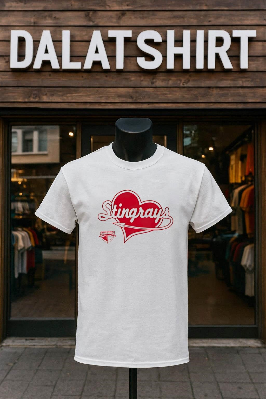 Stingrays Red Heart Tail Logo Sports Team - Adult & Kids T-Shirts, Sweatshirts & Hoodies apparel design preview 1