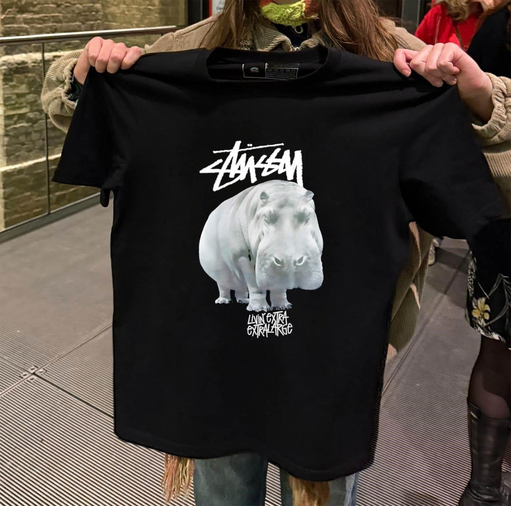 Stussy Logo Hippo Livin' Extra Large Streetwear - Adult & Kids T-Shirts, Sweatshirts & Hoodies apparel design preview 2