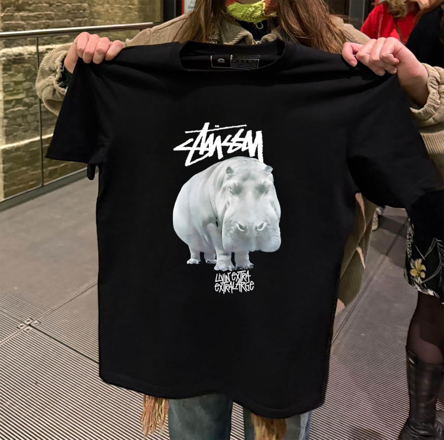 Stussy Logo Hippo Livin' Extra Large Streetwear - Adult & Kids T-Shirts, Sweatshirts & Hoodies apparel design preview 2