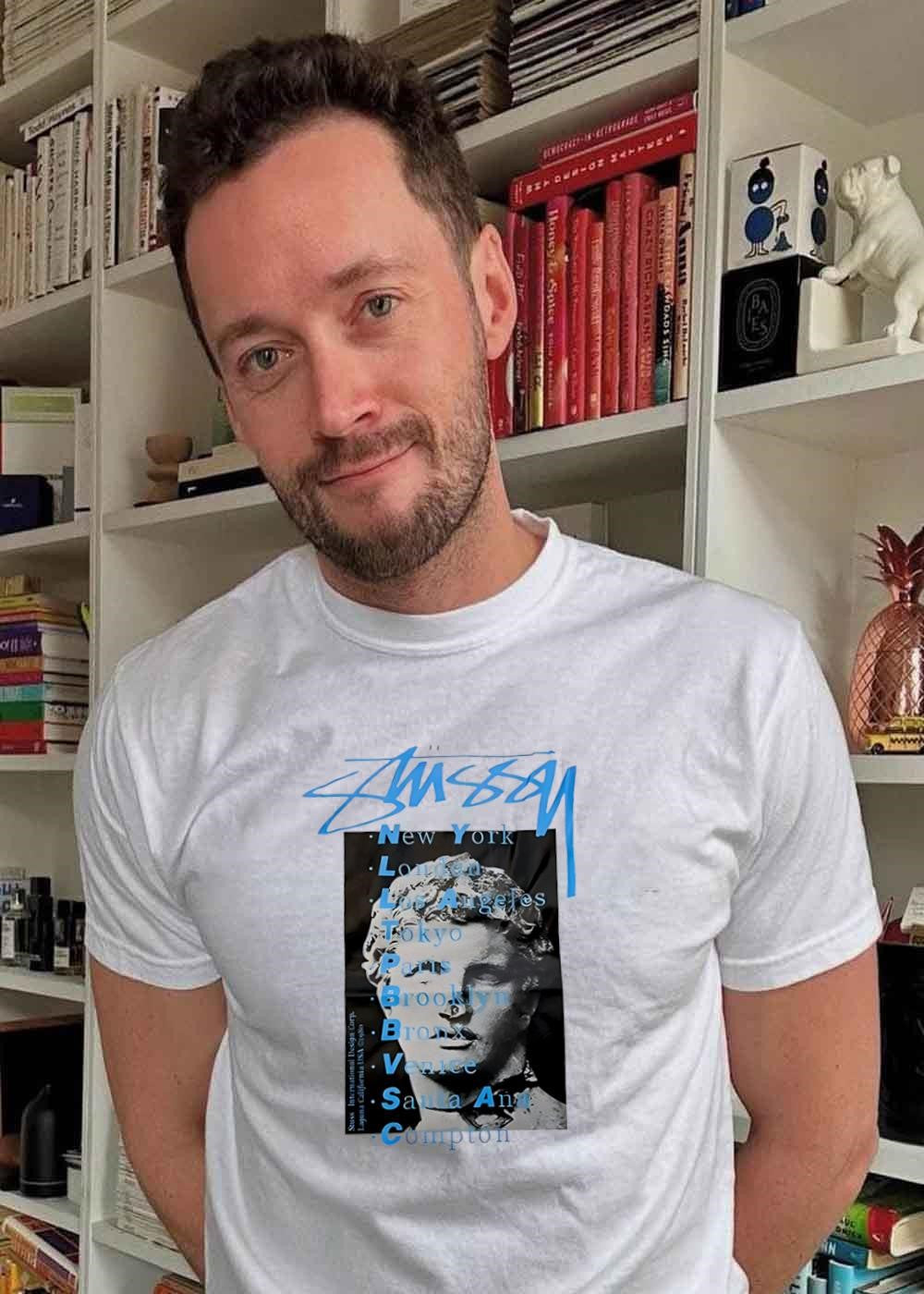 Stussy New York London Los Angeles World Tour Statue - Adult & Kids T-Shirts, Sweatshirts & Hoodies apparel design preview 2