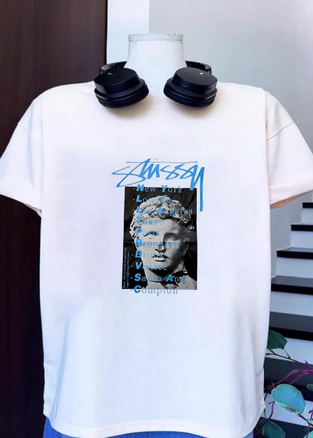 Stussy New York London Los Angeles World Tour Statue - Adult & Kids T-Shirts, Sweatshirts & Hoodies apparel design preview 1