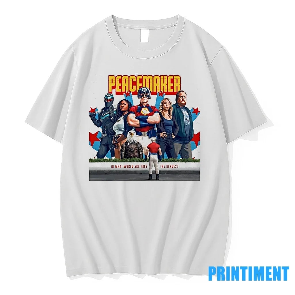Superman Peacemaker In What World Are They The Heroes - Adult & Kids T-Shirts, Sweatshirts & Hoodies apparel design preview 1