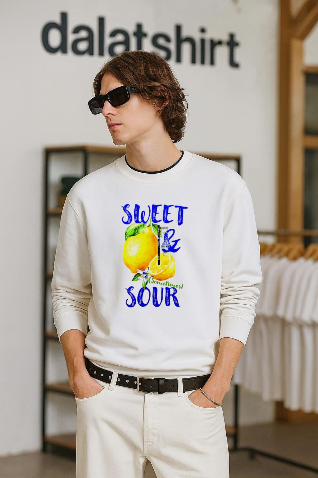 Sweet and Sometimes Sour Yellow Lemon Fruit Graphic - Adult & Kids T-Shirts, Sweatshirts & Hoodies apparel design preview 2