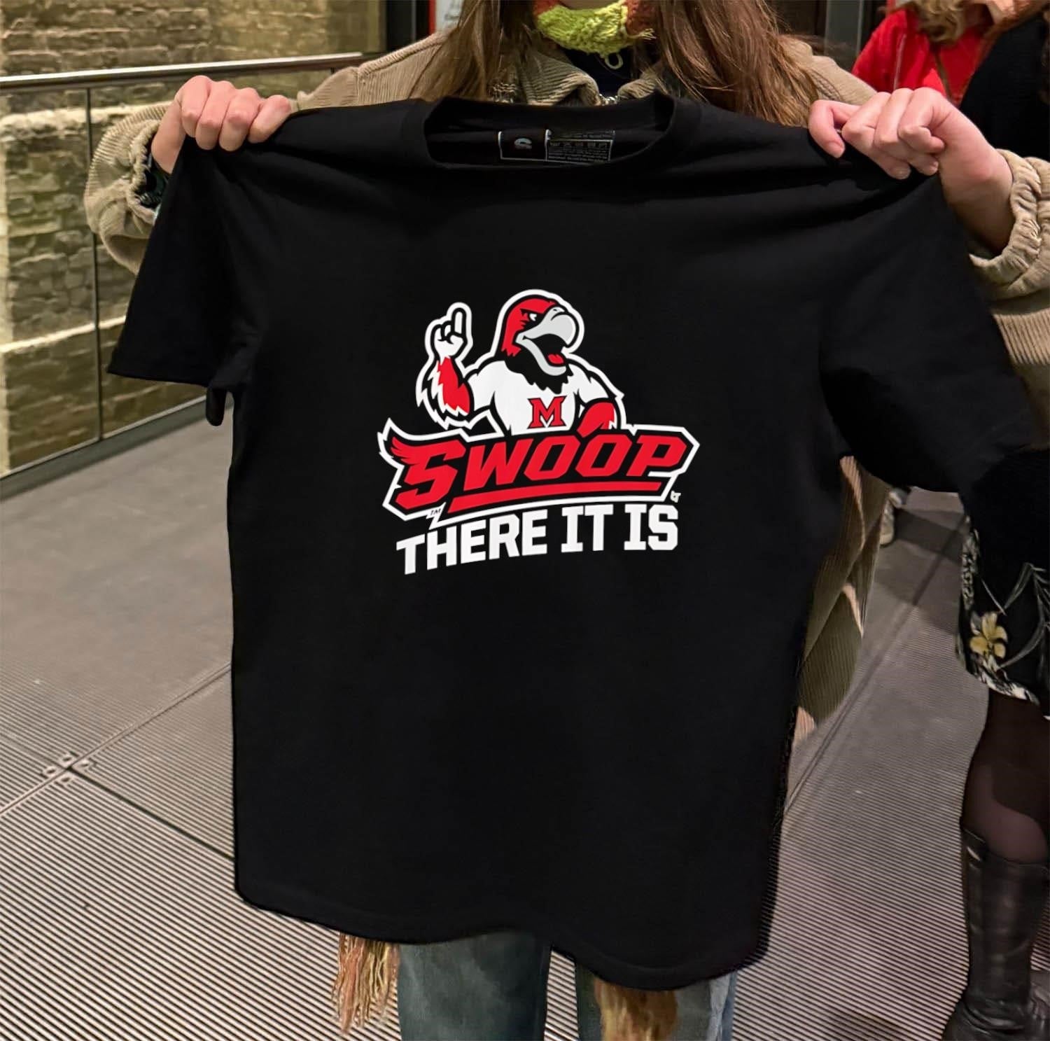 Swoop There It Is Miami Redhawks Mascot - Adult & Kids T-Shirts, Sweatshirts & Hoodies apparel design preview 2