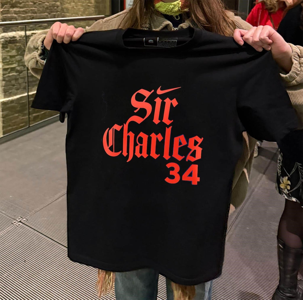 Swoosh Sir Charles 34 Gothic font basketball legend - Adult & Kids T-Shirts, Sweatshirts & Hoodies apparel design preview 2