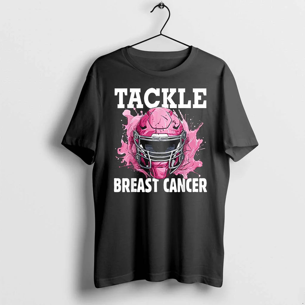 Tackle Football Breast Cancer Awareness Pink Ribbon - Adult & Kids T-Shirts, Sweatshirts & Hoodies apparel design preview 1