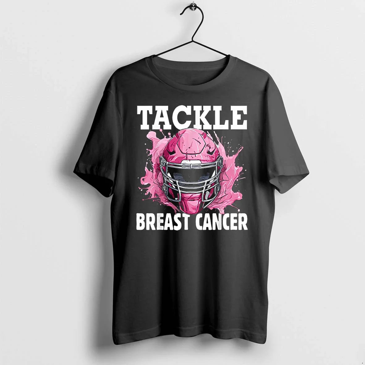 Tackle Football Breast Cancer Awareness Pink Ribbon - Adult & Kids T-Shirts, Sweatshirts & Hoodies apparel design preview 1