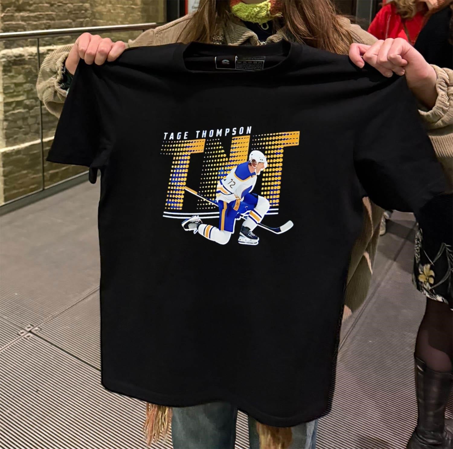 Tage Thompson TNT Buffalo Sabres hockey player action - Adult & Kids T-Shirts, Sweatshirts & Hoodies apparel design preview 2