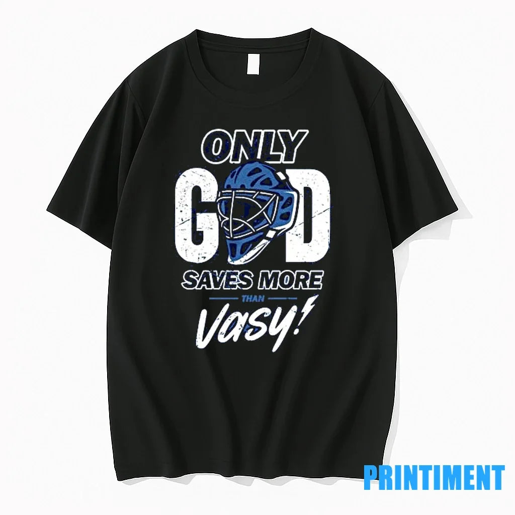 Tampa Bay Hockey Only God Saves More Than Vasy - Adult & Kids T-Shirts, Sweatshirts & Hoodies apparel design preview 1
